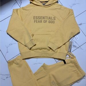 Essentials Yellow Hoodie and Sweatpants Set
